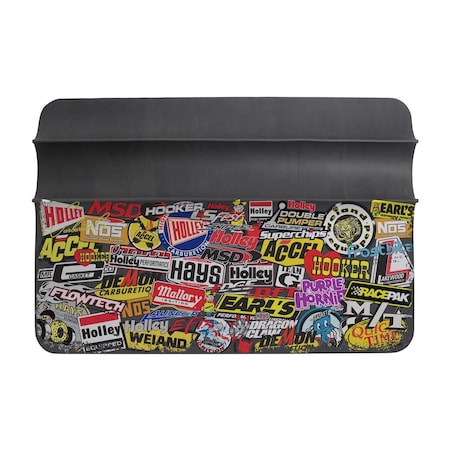 Holley Universal, 26" X 34", PVC Foam And Nylon Mesh, Black, Holley/ MSD Sticker Bomb Design 36-445